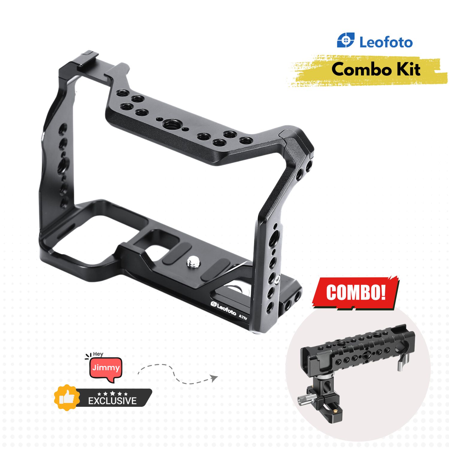 Leofoto-Camera-Cage-for-Sony-A7IV-With-AH-1-Handgrip-Combo-Online-Buy-India - Hey Jimmy